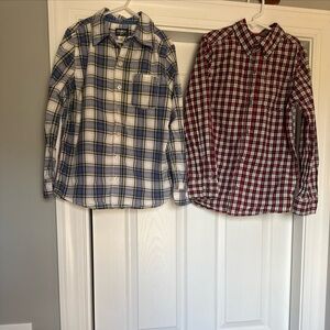 Lot of boys button down shirts 2 plaid long sleeve size 10 holidays